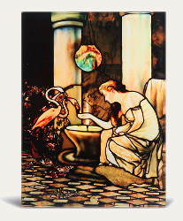 Tiffany Feeding the Flamingoes tableau